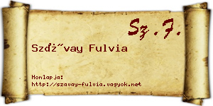 Szávay Fulvia névjegykártya